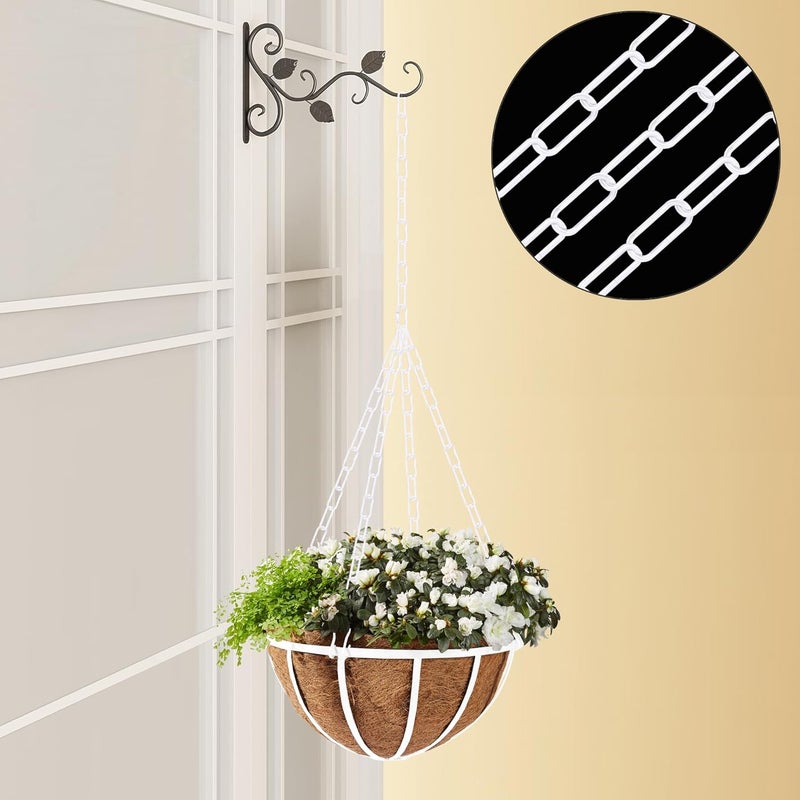Omytie 12 Ft Heavy Duty Hanging Chain Kit with Connection Locks & Swag Ceiling Hooks for Lighting Fixture, Chandelier, Pendant, Lantern, Swag Lamp, Plant/Flower/Fruit Basket, Bird Feeder (White) - Image 5